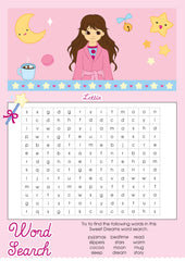 Sweet Dreams Lottie printable word search