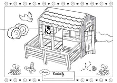 Toy Horse Stables Colouring Sheet