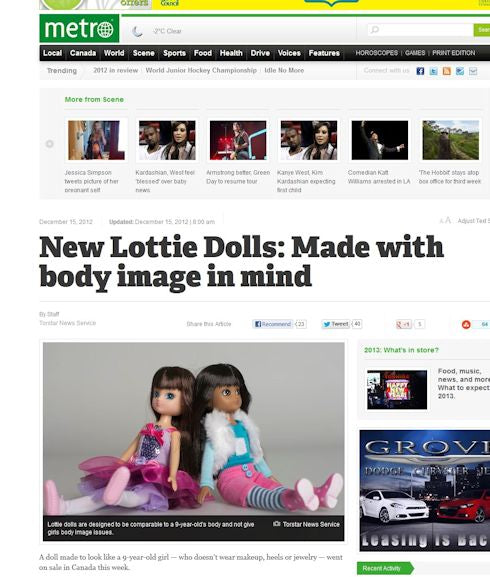 Lottie dolls in Metro News, Canada
