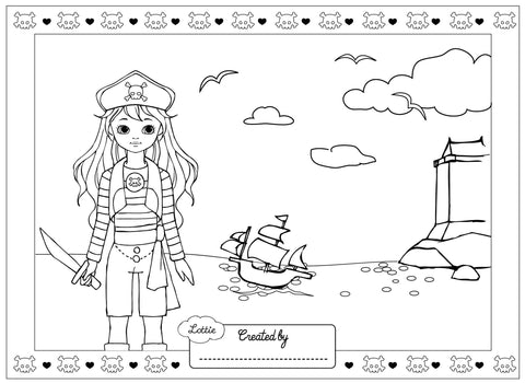 Pirate Queen Lottie colouring page