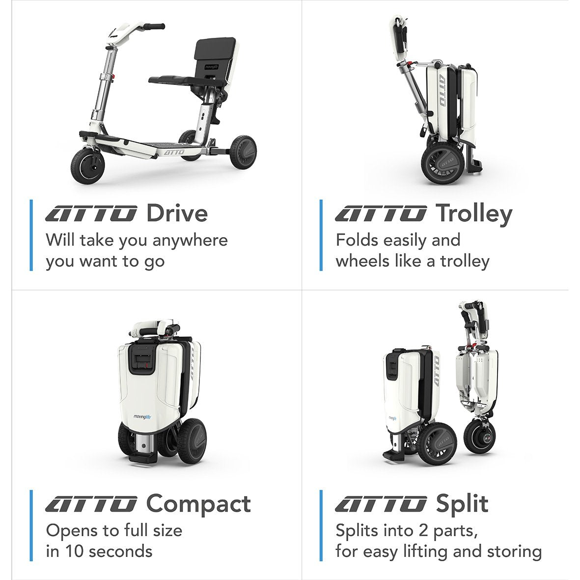 electric carts for handicapped - modes for the atto mobility scooter