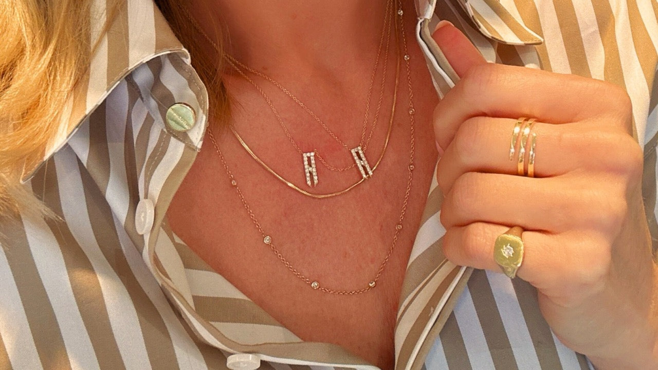 diamond initial necklace