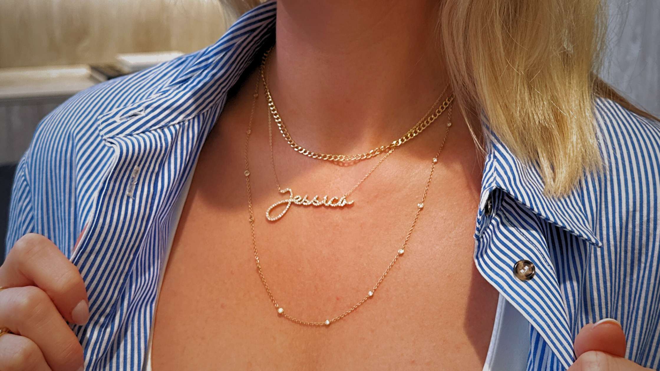 personalised necklaces layered