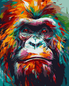 Abstract chimpanzee - Animals Paint By Numbers - Paint by numbers