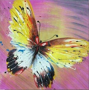 Diamond Painting - Cat and Butterfly colorful – Figured'Art