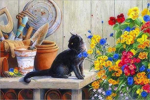 Paint by numbers - Little Girl and Cat – Figured'Art