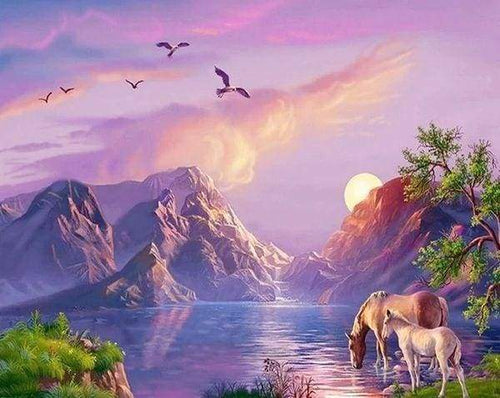 Diamond Painting - Horse and colorful background – Figured'Art