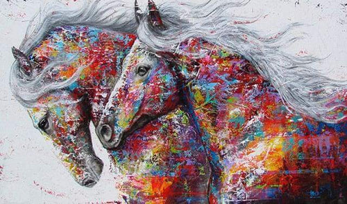 Diamond Painting - Horse and colorful background – Figured'Art
