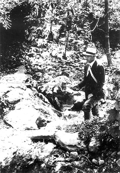 President Hoover fishing at Rapidan Camp.