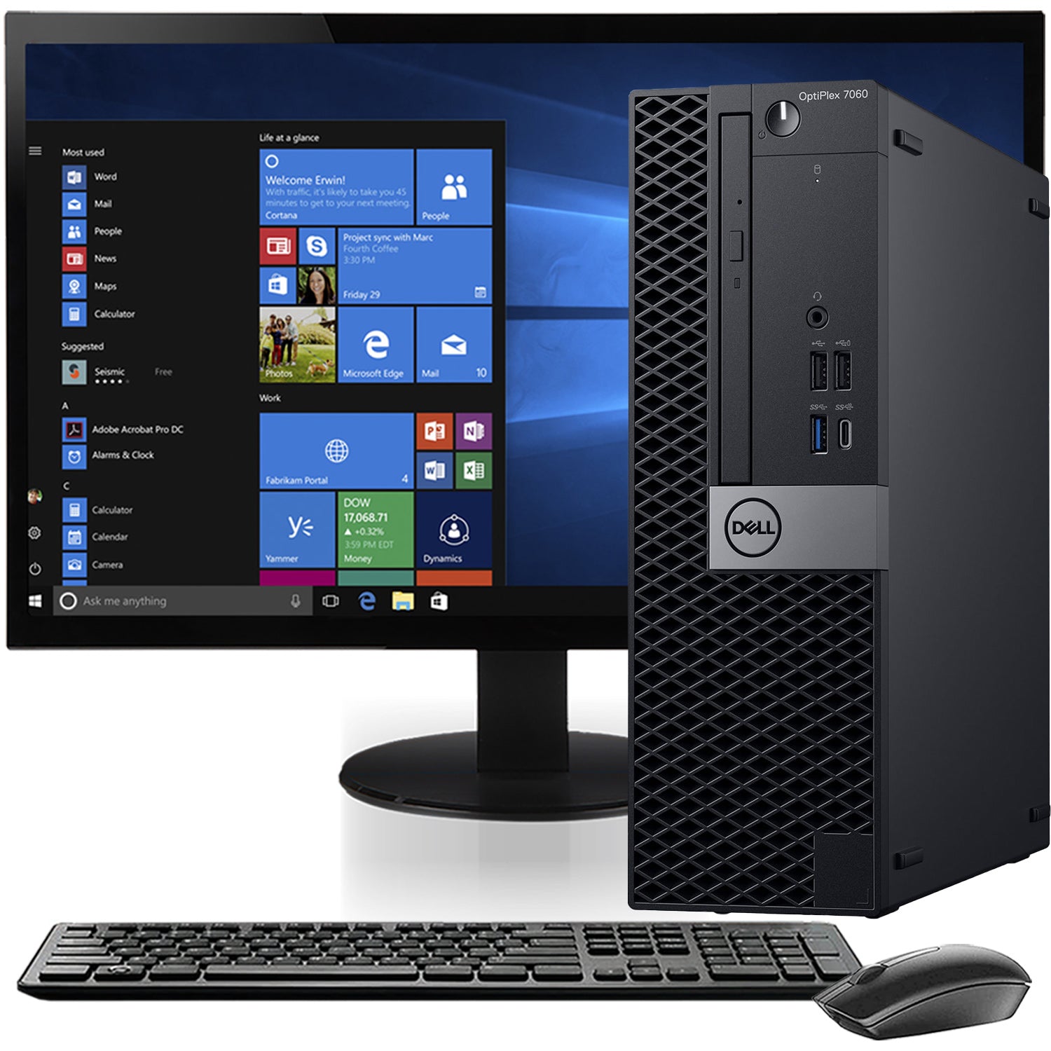 Dell Optiplex 7060 SFF 22" LCD 1TB SSD 16GB Memory Core I5 8500 Windows 11 Professional Desktop Computer