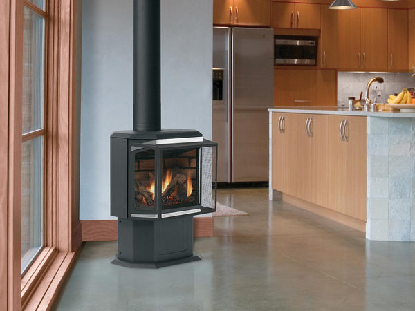 True North TN10 Freestanding Wood Stove with Legs and Blower Kit