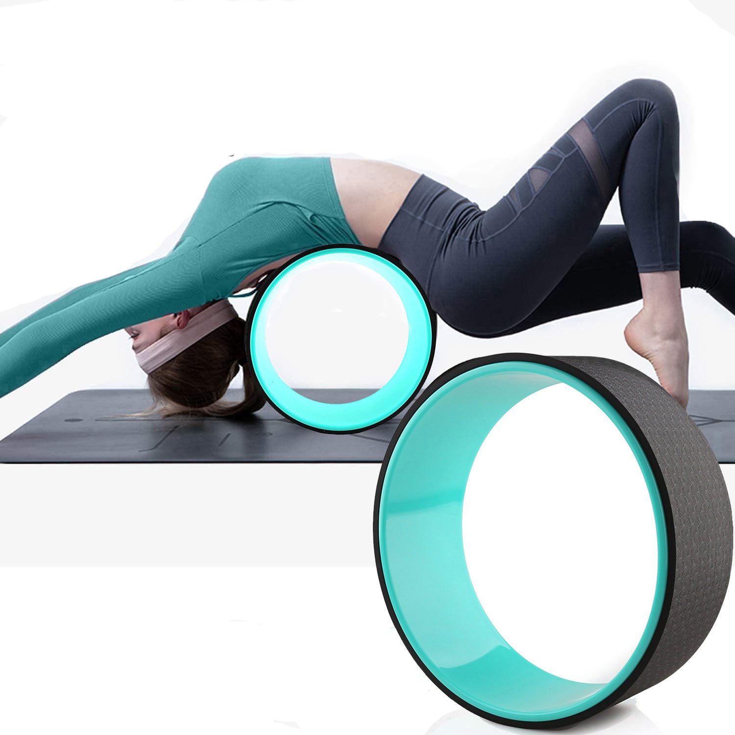 Yoga Pilates Wheel Cork Circle Prop Back Chest Hips Abdomen Stretch Roller  - Sports & Fitness > Pilates Toning & Yoga