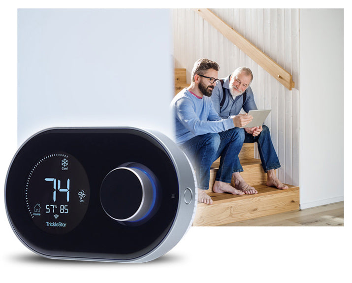 Father and son happily installed the TrickleStar Wi-Fi Smart Thermostat