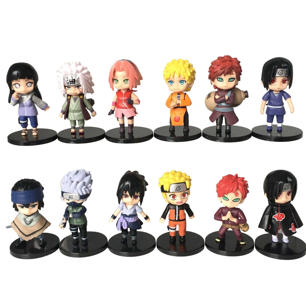 KIT ANIME NARUTO 12 PEÇAS PERSONAGENS 8CM.