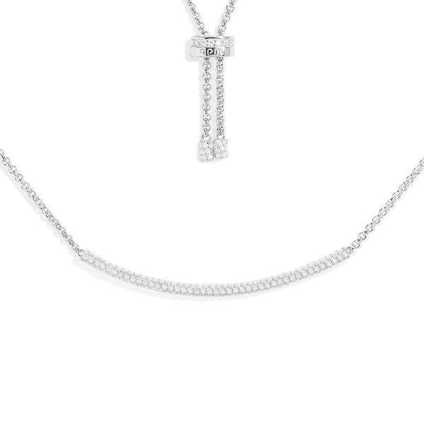 Pav Cross Adjustable Necklace with Beads APM Monaco