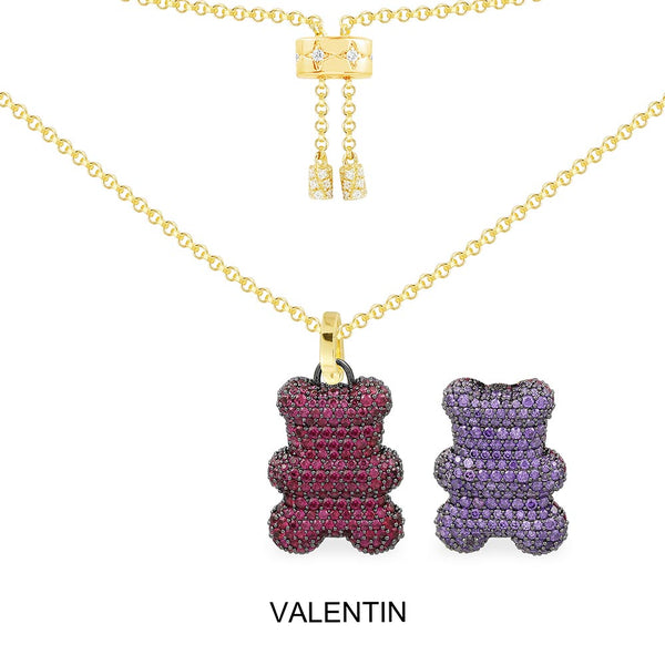 Verstellbare Valentin Yummy Bear (Clip) Halskette