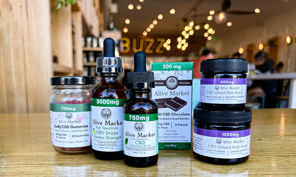 an image of different CBD products.