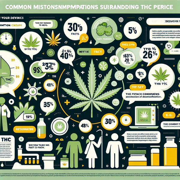 An educational infographic titled 'Common Misconceptions Surrounding THC Percentage