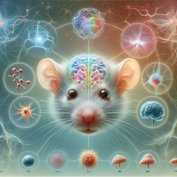 A scientific illustration showing the impact of Cannabidiol (CBD) on brain connectivity in mice.