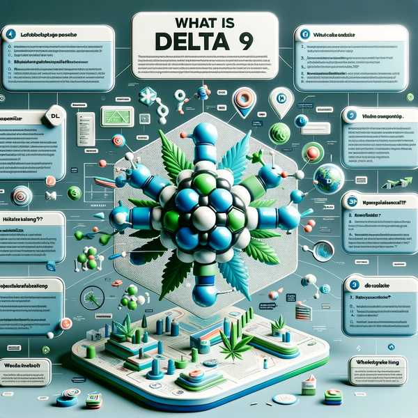 A creative infographic explaining 'What is Delta 9'.