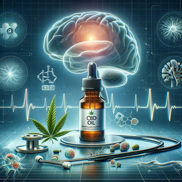 An illustrative depiction of the anti-seizure properties of CBD oil, suitable for educational purposes.