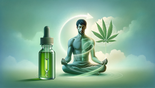 An informative and serene image portraying the relationship between CBD oil and anxiety management.