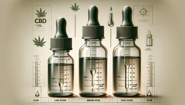 An educational image illustrating the concept of CBD oil dosage