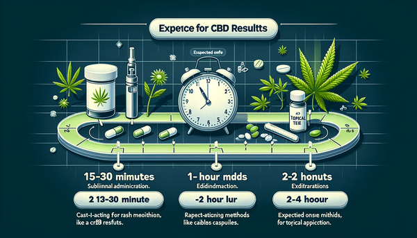 An informative image showing the expected time frame for CBD results.