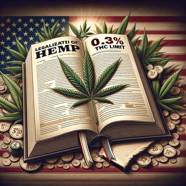 A detailed and informative image depicting the 2018 Farm Bill's impact on hemp legalization in the U.S.