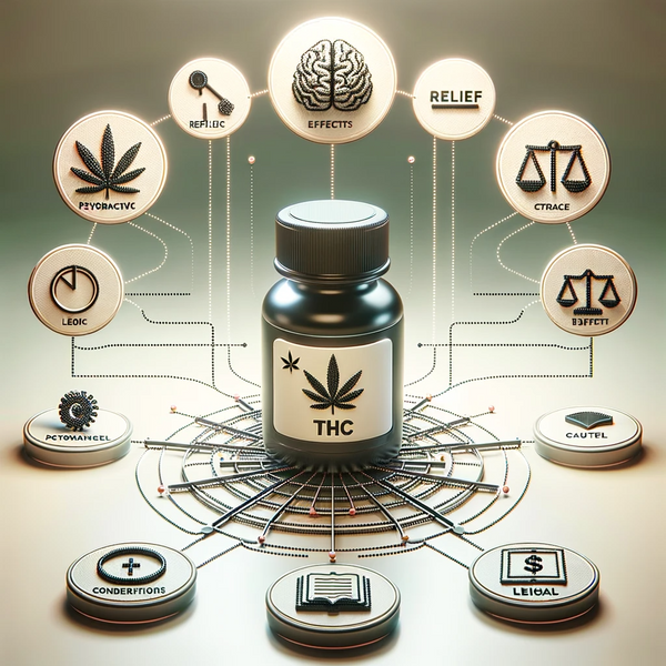 A conceptual and educational image depicting the potential effects of THC in CBD oil.