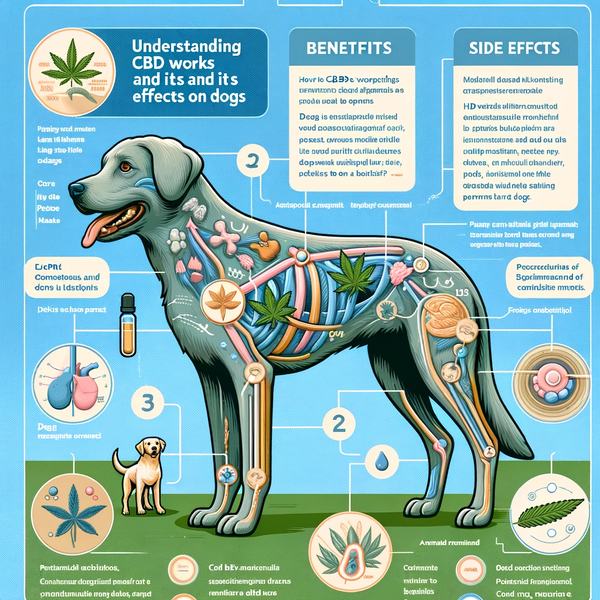 A detailed and educational infographic titled 'Understanding CBD and Its Effects on Dogs'.