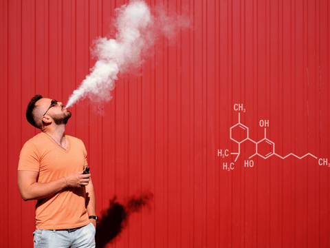 a man vaping.