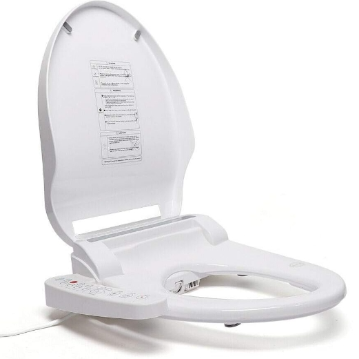 Elektrisch Bidet Sitz Smart Dusch WC-Sitze mit Düse Toilettensitz Gewärmter Sitz Toilettendeckel Bidet Aufsatz Weiß