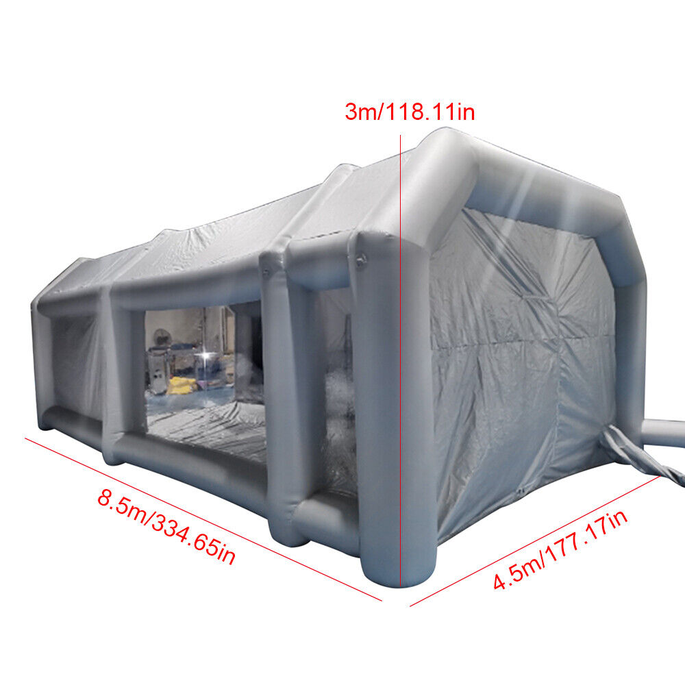 Arbeitszelt Aufblasbare Lackierkabine tragbar Aufblasbare Sprühkabine Zelt mit Transparentes Fenster und Luftfiltration, Für Autolackierung und Autoschutz, Lagern, Platz Sparen