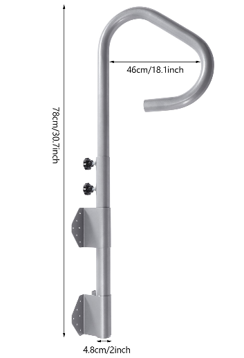Whirlpool Handlauf Eisen Spa Geländer Seitenhandlauf Einstiegshilfe Haltegriff Silber Sicherheitshandlauf für Innen-und Außenbereich Badezimmer 78*46cm