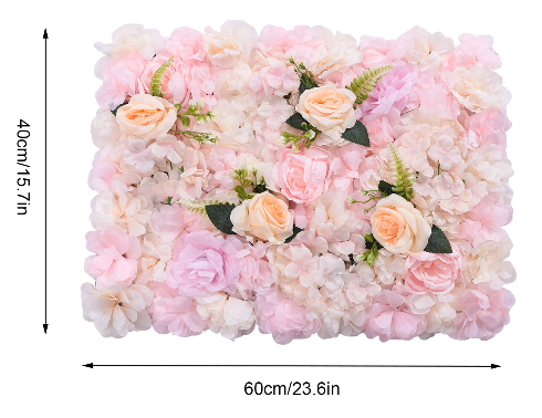 6 Stück Rosenwand Deko Blumenwand Kunstblumen 60x40cm, Realistisch Künstliche Blumen Rosa, Für Party Hochzeit Weihnachten Home Decoration