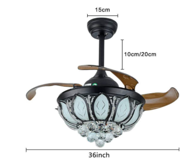 36W Deckenventilator mit Beleuchtung LED Dimmbare Deckenleuchte mit Fernbedienung