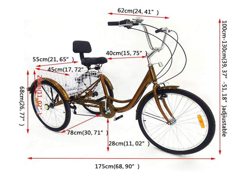 24 Zoll Erwachsenen-Dreirad