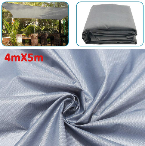 4x5M Tenda a Vela Parasole Antipioggia Impermeabile Frangivento Protezione UV Rettangolo Tela Impermeabile