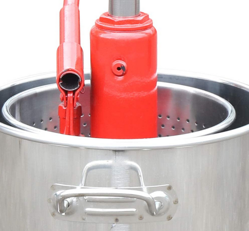 Pressa per vino da frutta in acciaio inox, 12 L, spremiagrumi a pressione con ferretto idraulico, Telaio torchio + martinetto idraulico