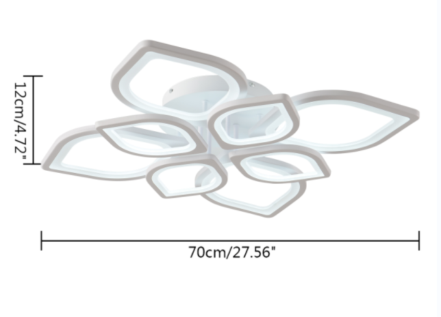 70cm 4+4 LED Weiß Acryl Deckenlampe Deckenleuchte Kronleuchter Kaltweiß Licht