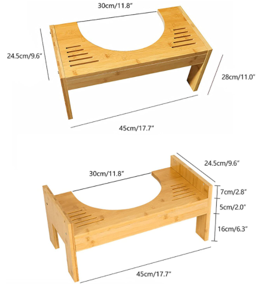 Toilettenhocker, Holz Toilettenhocker 7-9" Zoll Toilettenhilfe rutschfest