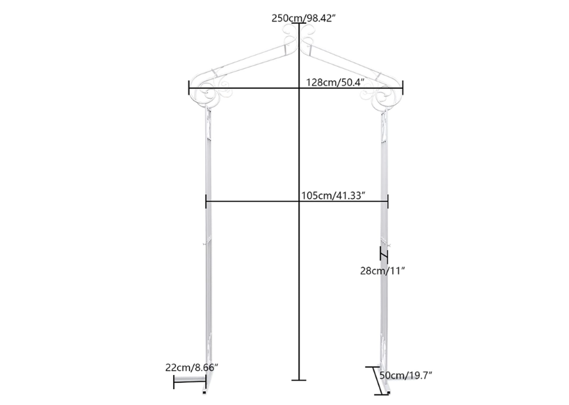 Metall Rankenbogen Weiß Garten Bogen Kletterpflanzen  Hochzeit Outdoor Garden Rasen Hinterhof