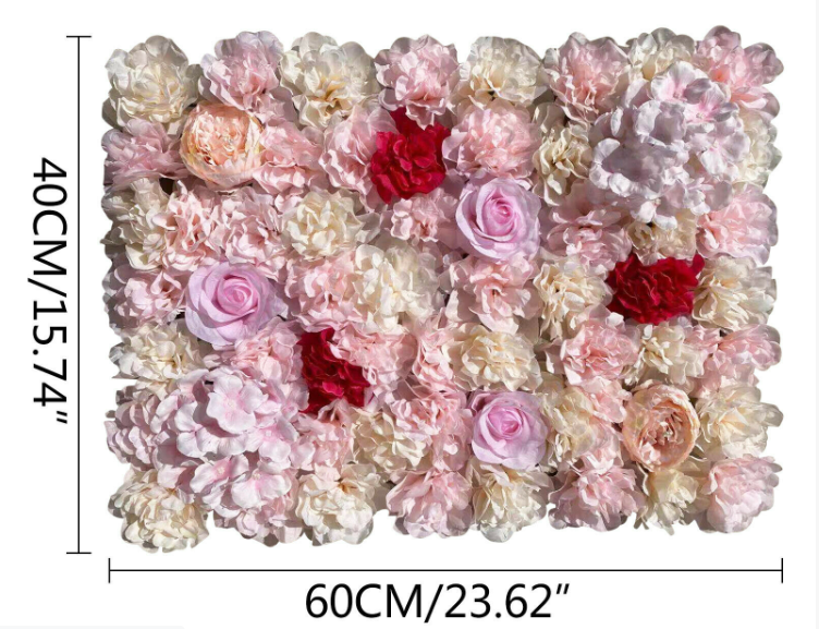 10 Stück Künstliche Blumenwand 40x60cm Blumen Wandpaneel Rosenwand