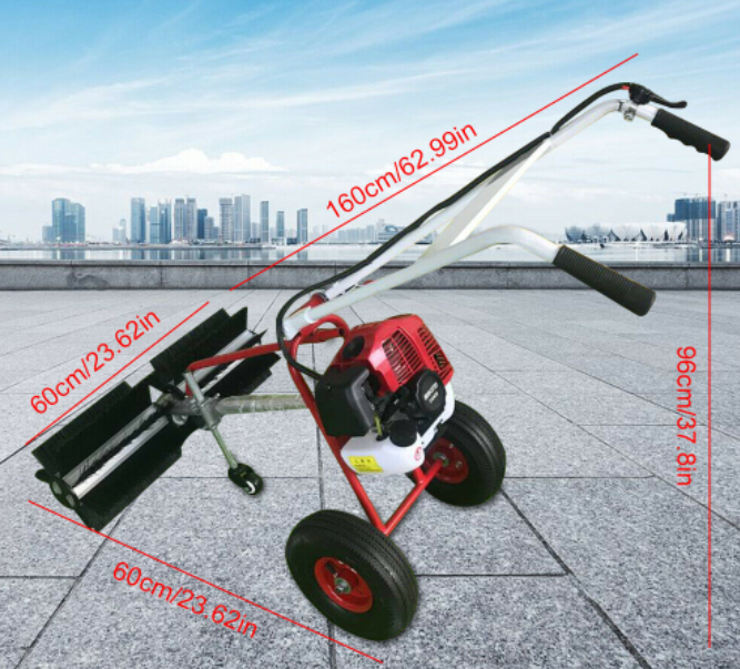 Benzin Kehrmaschine Motorbesen Kehrbesen Schneeschieber Kehrgerät Motor  43CC/ 2 Takt/ 1.7 PS/ 1.25KW