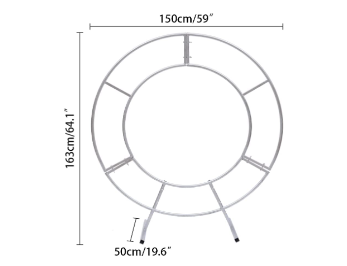 1.5M Runder Ballonbogen aus Metall DIY Gebogene Löcher für Geburtstagsfeier