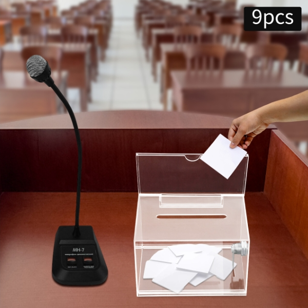 9 Stück Spendenbox Abschließbar, Acrylspendenbox Mit Schlüssel Ballot Box Clear