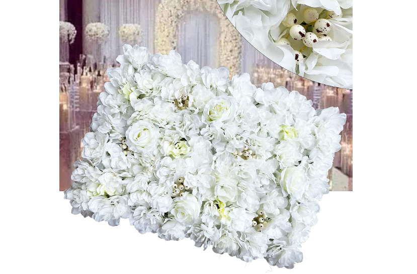 12Pcs 40*60cm Künstliche Blumen Deko Künstliche Blumen Wand Flower Wall Panel DIY Hochzeit