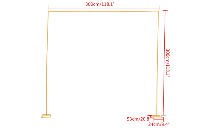 3 * 3M Hochzeit Bogen Tür Hintergrund Schmiedeeisen dekorative Requisiten Quadrat Blumenbogen