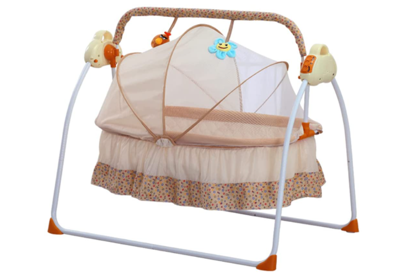 Elektrische Babyschaukel 3 Farbe Automatische Babywippe Babybett Babywiege mit Musik und Moskitonetze